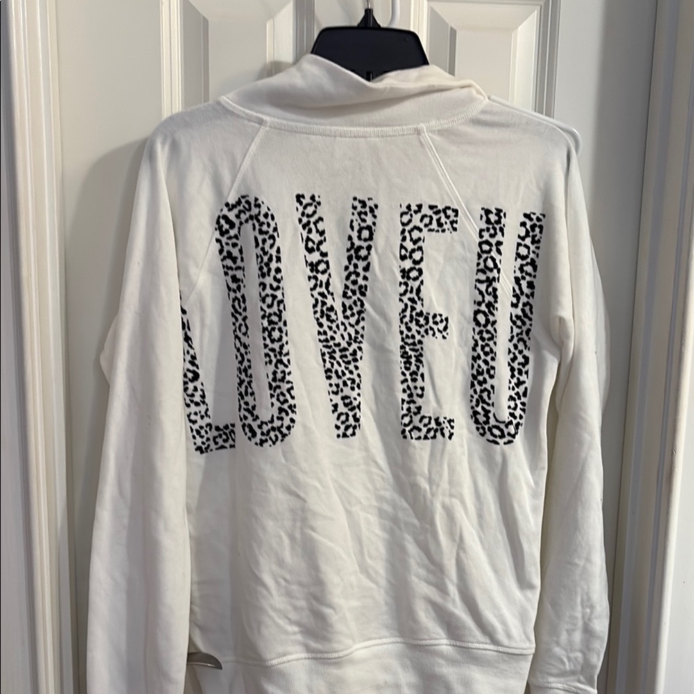 Victoria's Secret White Jacket with Leopard Print